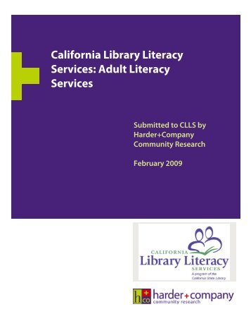 Headline in Myriad Pro Light (bold) 23 pt - California Library Literacy ...
