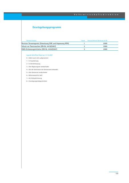 Geschäftsbericht 2007 - Regierungsrat - Kanton Zürich