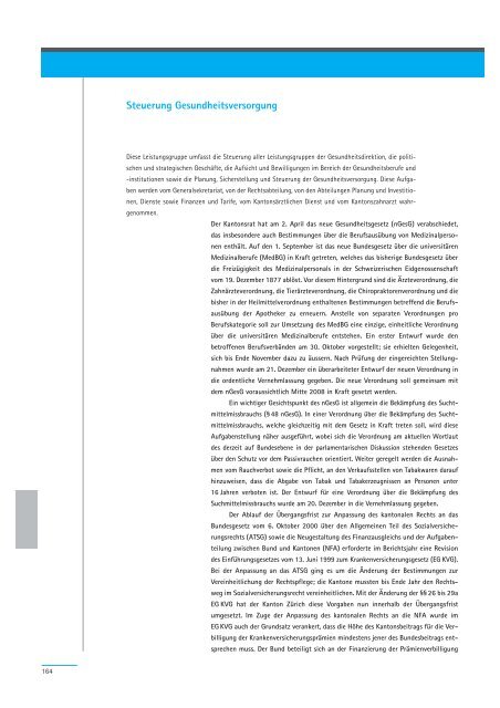 Geschäftsbericht 2007 - Regierungsrat - Kanton Zürich