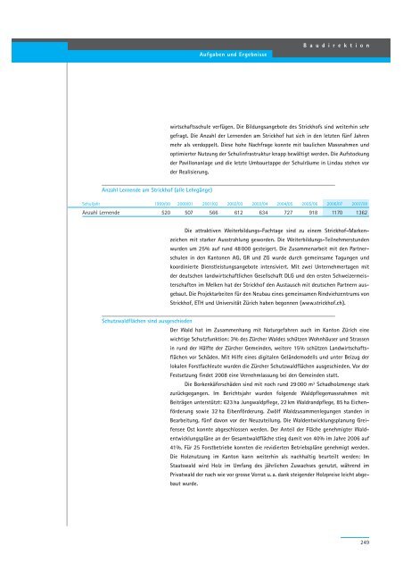 Geschäftsbericht 2007 - Regierungsrat - Kanton Zürich