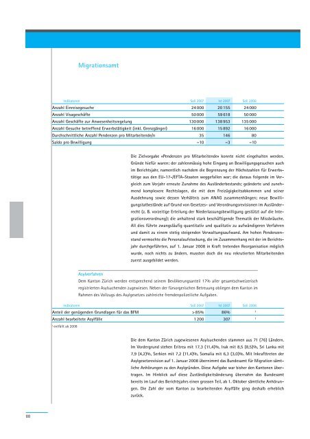 Geschäftsbericht 2007 - Regierungsrat - Kanton Zürich