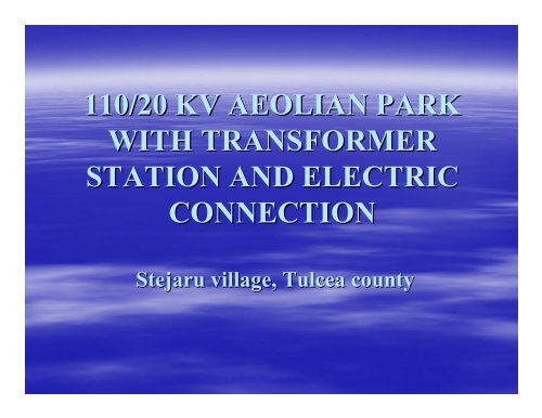 110/20 kv aeolian park with transformer station and electric connection