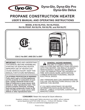 PROPANE CONSTRUCTION HEATER