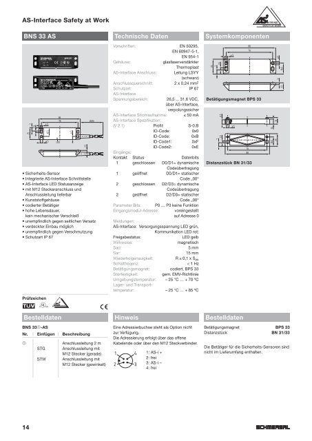 Sicherheits-Bussystem AS-Interface Safety at Work - Schmersal