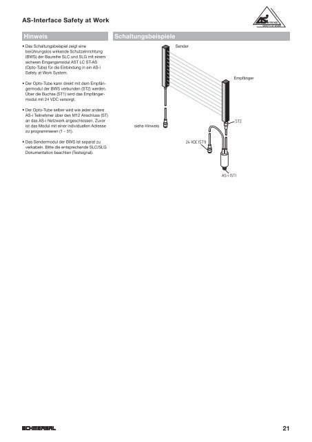 Sicherheits-Bussystem AS-Interface Safety at Work - Schmersal