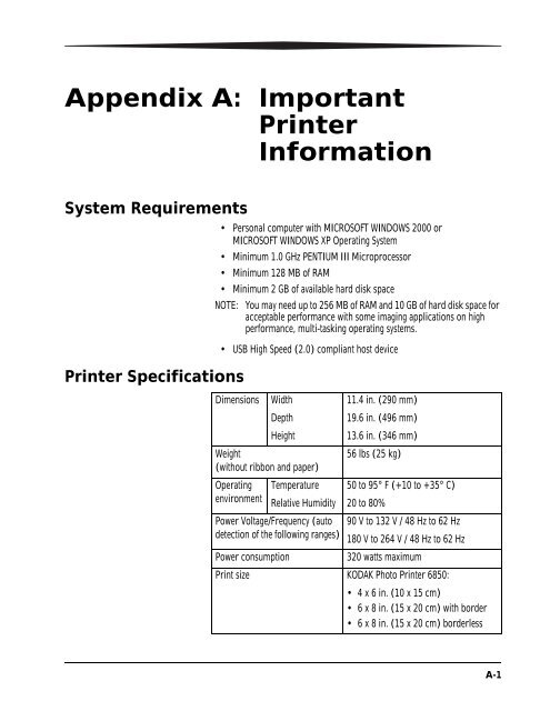 KODAK Photo Printer 6850