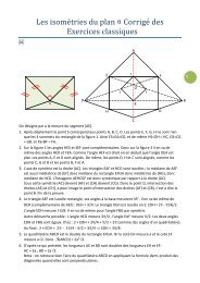 Les isométries du plan ¤ Corrigé des Exercices classiques