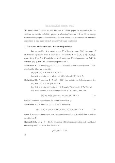 EXPONENTIAL INSTABILITY OF SKEW-EVOLUTION ... - UBB Cluj