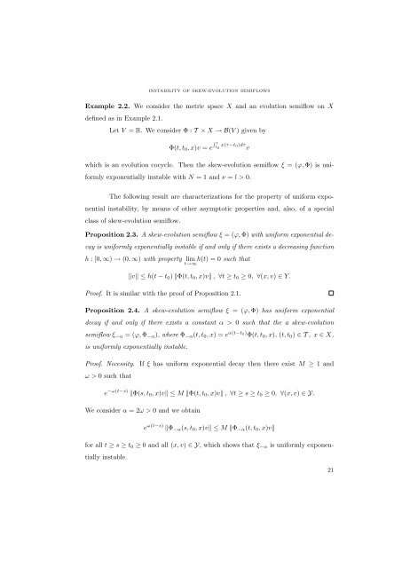 EXPONENTIAL INSTABILITY OF SKEW-EVOLUTION ... - UBB Cluj