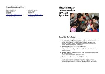 Materialien zur Leseanimation in vielen Sprachen - Buchstart
