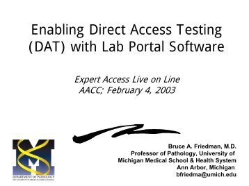 Enabling Direct Access Testing (DAT) with Lab Portal Software