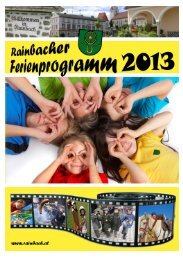 Ferienprogrammheft 2013 - Marktgemeinde Rainbach im MÃ¼hlkreis