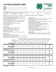 Trail Score Card - Colorado 4-H