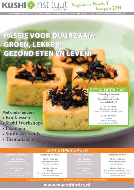 Voorjaarsprogramma 2011 - The Kushi Institute of Europe