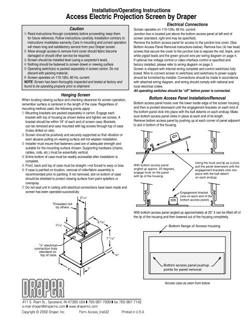Access Electric Projection Screen by Draper - bcs.tv