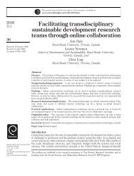 Facilitating transdisciplinary sustainable development research ...