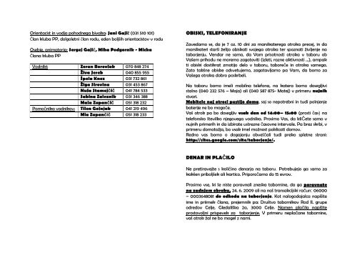 TABORJENJE RODU II. GRUPE ODREDOV CELJE V sodelovanju z ...