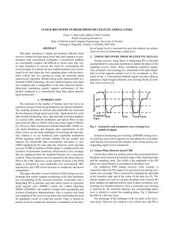 clock recovery in high-speed multilevel serial links - CiteSeerX