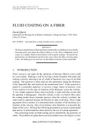 fluid coating on a fiber - Laboratoire de Physique et Mécanique des ...