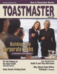 January 2007 - District 25 Toastmasters