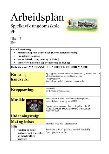 Arbeidsplan