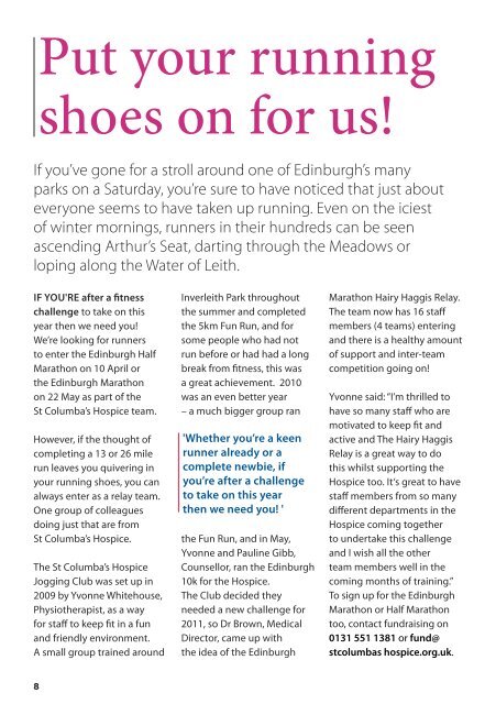 Life Newsletter Spring 2011 - St Columba's Hospice