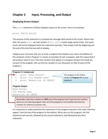 Chapter 2 Input, Processing, and Output