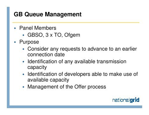GB Queue Management - National Grid