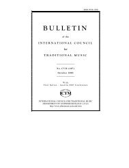 BULLETIN - International Council for Traditional Music