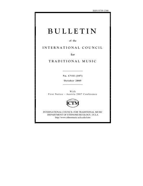 BULLETIN - International Council for Traditional Music