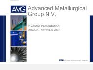 View this Presentation (PDF 566 KB) - AMG Advanced Metallurgical ...
