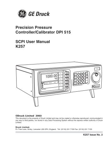 DPI 515 SCPI User Manual - GE Measurement & Control