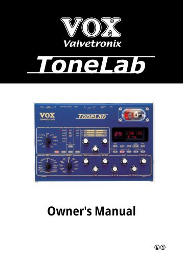 Vox Tonelab Ex Инструкция