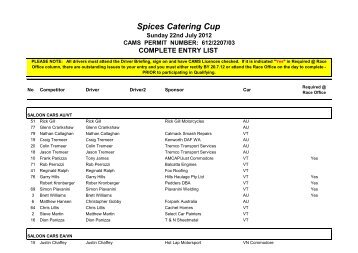 Spices Catering Cup - WA Sporting Car Club