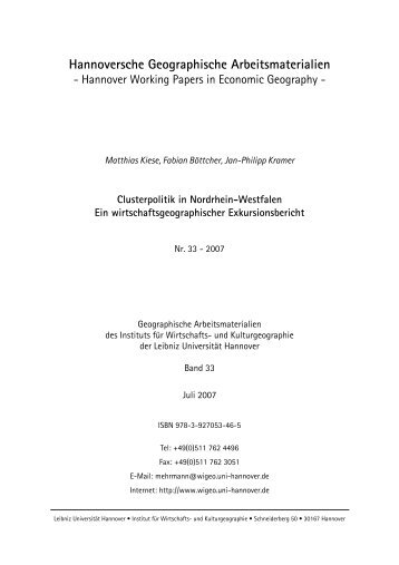 Hannoversche Geographische Arbeitsmaterialien - Institut für ...