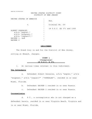 Indictment USA v. Albert Gonzalez - PDF - 4Law