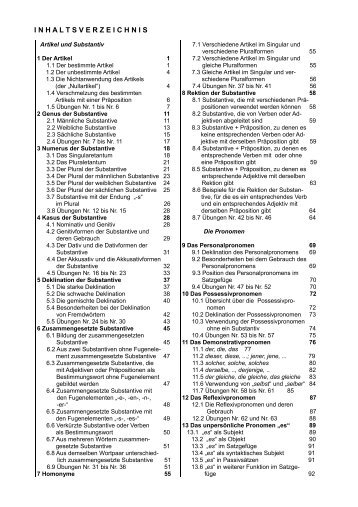 inhaltsverzeichnis - Deutsche Grammatik Verlag Mare Balticum