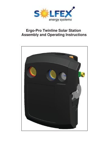 Ergo-Pro Twinline Solar Station Installation and Operating Instructions