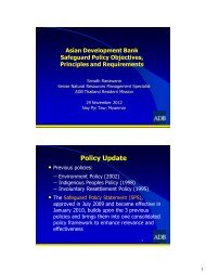 ADB's safeguard policy objectives - GMS-EOC