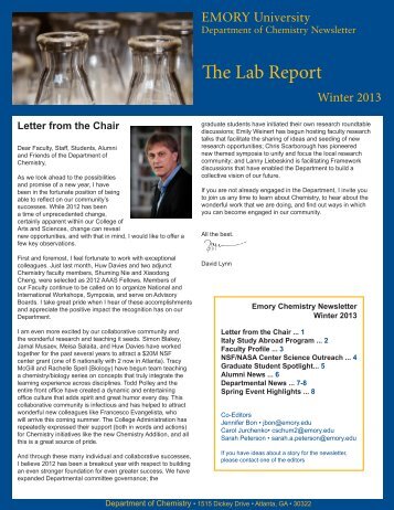 The Lab Report - Chemistry - Emory University