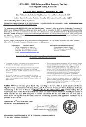 2006 Delinquent Real Property Tax Sale - San Miguel County