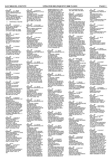 2006 Delinquent Real Property Tax Sale - San Miguel County