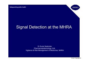 Signal Detection at the MHRA - Pipa