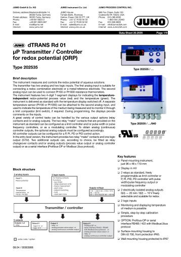 dTRANS Rd 01 ÂµP Transmitter / Controller for redox potential (ORP)