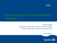 FAIRE DES AFFAIRES AVEC LE GOUVERNEMENT DU QUÃBEC ...