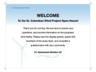 St. Columban Wind Project Open House Presentation - Veresen