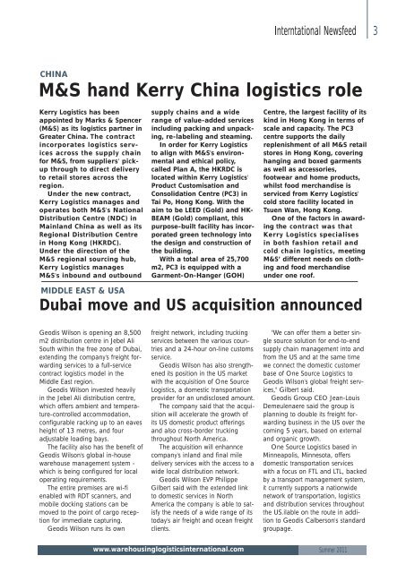 July Issue - Warehousing and Logistics International