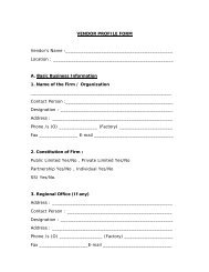 VENDOR PROFILE FORM Vendor's Name - Dabur India Limited