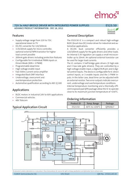 E523.50 Features Applications Typical Application Circuit General ...