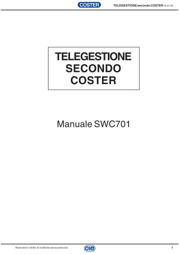 Manuale SWC 701 - Coster